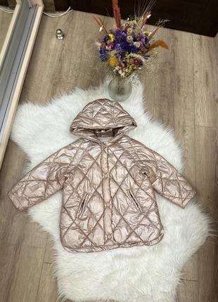 Демісезонна курточка для дівчинки з металізованим ефектом zara 2-3 роки