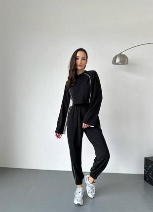 Красивый черный спортивный костюм | 5188