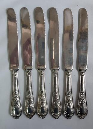 Набор ножей 6 штук посеребрение italy