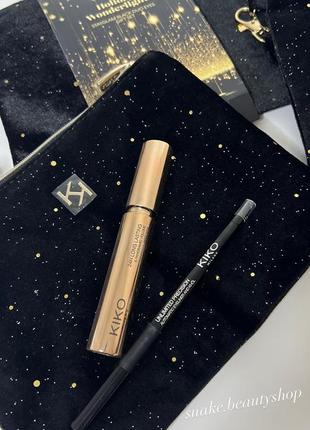 Набір kiko holiday wonderlights. туш та олівець для очей. туш 24h long lasting & panoramic volume. олівець kiko milano