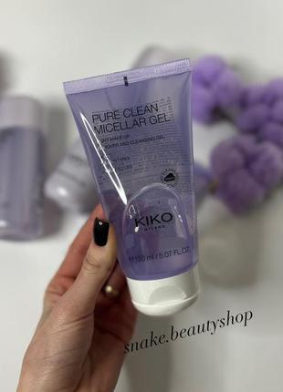 Очищающий мицеллярный гель для лица kiko milano pure clean micellar gel. кико милано. гель для умывания
