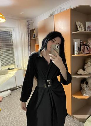 Черная длинная рубашка от бок george