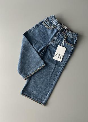 Джинси прямі з вишивкою zara