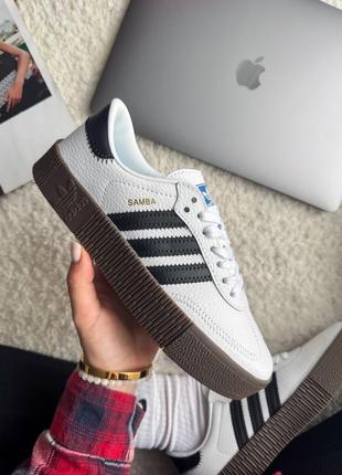 Женские кроссовки adidas samba white/black