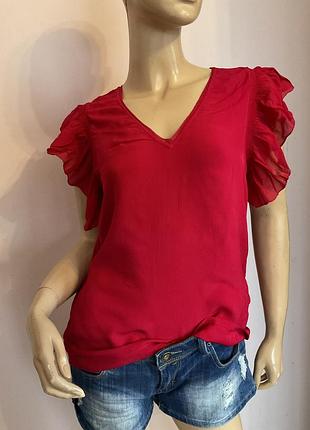 Оригинальная малиновая блузка/ s/brend massimo dutti