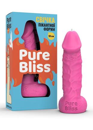 Свеча в виде члена pure bliss mini pink 15 см пениса подарок