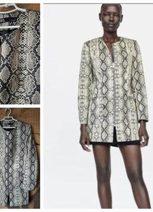 Пиджак/65%хлопок/блейзер/питон/на молнии/zara