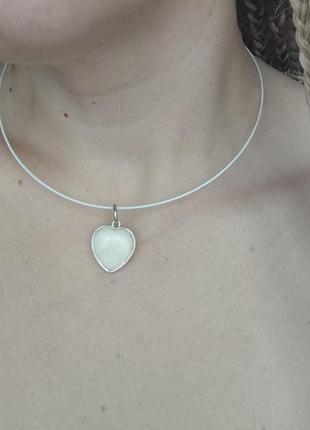 Подвеска сердце перламутр