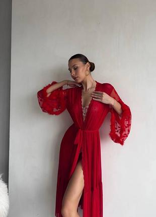 Червоний сексуальний халатик. жіночий красивий халат