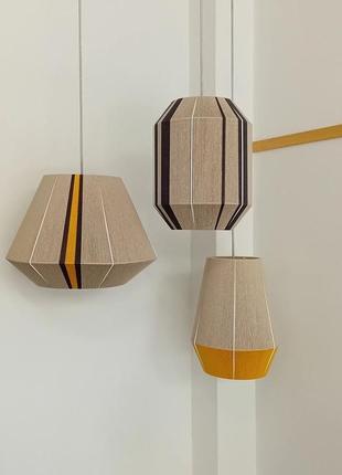 Люстра, абажур, обмотка, макраме, шнур, джут, светильник, геометрический, лофт, бохо