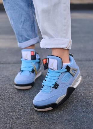 Кроссовки nike air jordan retro 4 se university blue