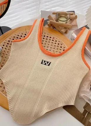 Топ женский укороченный в рубчик y2k