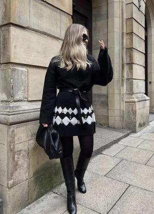 Шикарное , стильное, мини платье, туника с шерстью,  h&m, р. xs, наш 40-46