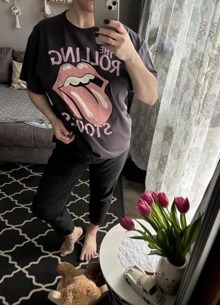 Футболка h&m rolling stones размер л