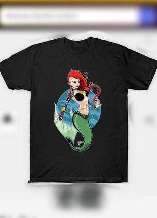 Крутая футболка русалка панк с татуировкой tee fury