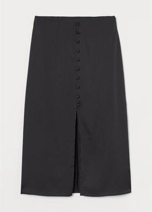 Сатиновая юбка с разрезом h&m