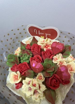 Шоколадный подарок шоколадный букет шоколадные конфеты ручная работа подарок ко днюосторожника2 фото