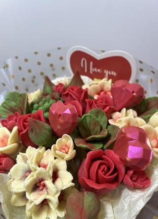 Шоколадный подарок шоколадный букет шоколадные конфеты ручная работа подарок ко днюосторожника3 фото