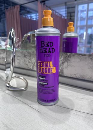 Відновлюючий шампунь для освітленого волосся tigi bed head serial blonde 400мл