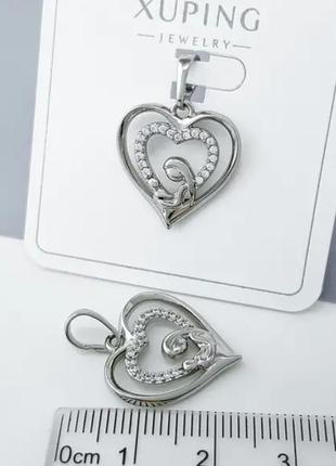 Кулон "мать и ребенок" в сердце со вставкой циркония, медицинское золото xuping, родиной