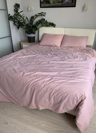Комплект постільної білизни із полегшеної бязі, рожевий