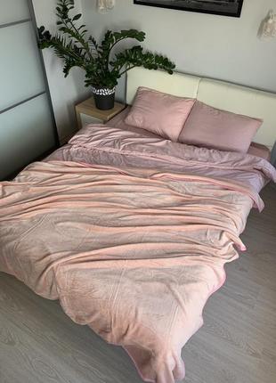 Комплект постільної білизни із полегшеної бязі, рожевий