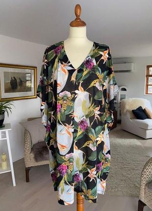 H&m, яркое летнее платье oversize в цветочный принт