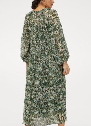 Шифоновое платье миди свободного кроя, платье миди h&m