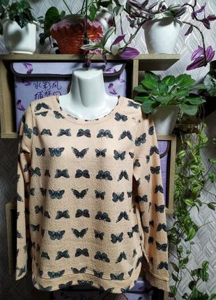 Стильный, модный,фирменный свитшот,кофта в бабочки 44-46 р-h&amp;m