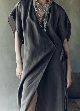 Сукня міді плаття на запах zara