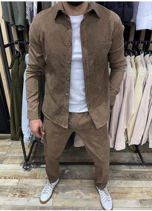 Костюм вельвет мужской рубашка и брюки