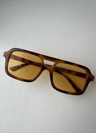 Очки трендовые, винтажные, прямоугольные авиаторы