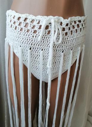 Пляжні плавки трусики в'язка з бахромою макраме