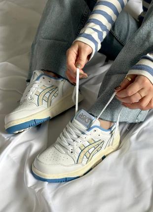 🩰женские кроссовки asics ex89 white blue/осень,весная,зима, лито/текстиль, замша,кожа/младежные, Спортивные, утепленные/
