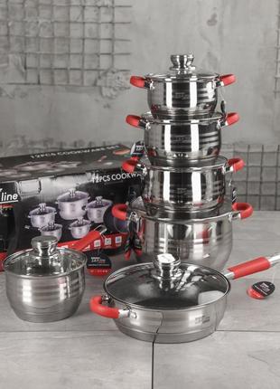 Набор посуды из нержавеющей стали zepline zp-076 набор стильной посуды из 18 предметов