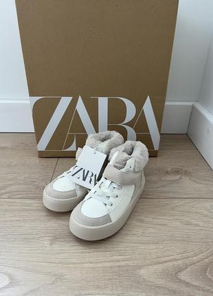 Високі кеди зі штучним хутром zara хайтопи