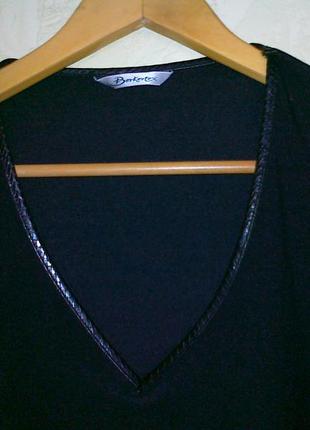 Базовая чёрная кофточка, полиэстер, эластан, пог 51, поб 54