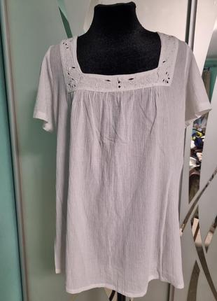 Элегантная натуральная блуза с короткими рукавами