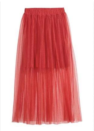 Спідниця сітка довга фатинова прозора