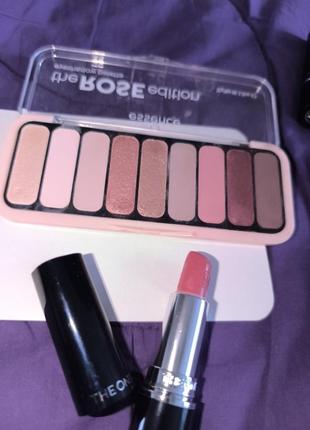 Набори -палетка essence lovely in rose+ кремова помада creamy rosewood, oriflame, the one