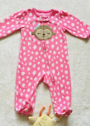 Carter's від народження 0-3 міс. флісовий кігурумі, чоловічок, піжама, ніжки закриті. супер - теплий