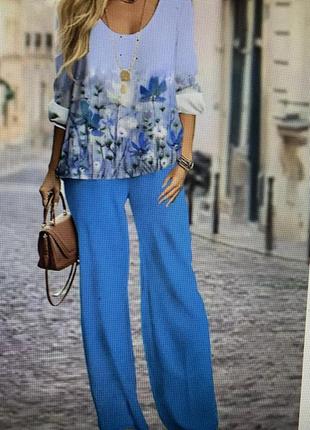 Яркий летний прогулочный костюм большого размера   (4х)