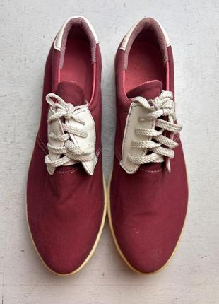 Кеди бордові текстильні