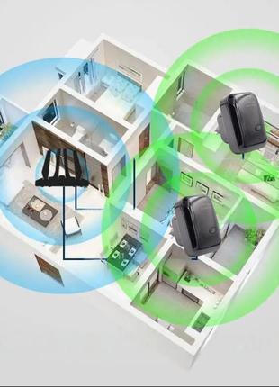 Усилитель wifi сигнала до 300мб/с, от сети,mt02, черный / вай фай ретранслятор для дома / wifi репиттер / маршрутизатор