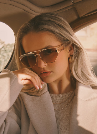 Солнцезащитные очки авиатор коричневые, узкие