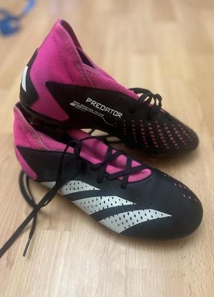 Бутси футбольні чоловічі adidas predator accuracy.3 fg uni black pink