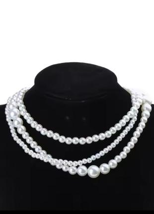 Намисто жіноче, прикраса на шию, біжутерія під перлини