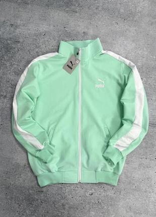 Puma спортивная кофта с лампасами мятная премиум качество