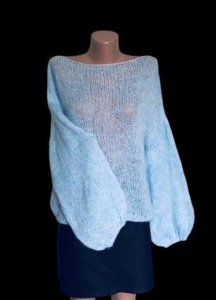 Паутинка свитер вязаний, светр павутинка, мохеровий светр 2