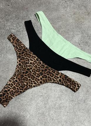 Набор новых хлопковых трусиков стрингов h&m